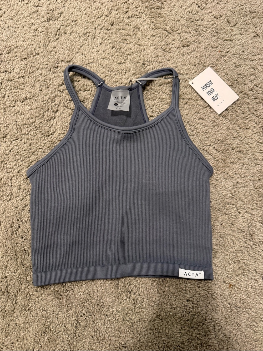 ACTA Ribbed Racerback Crop Top & biker shorts